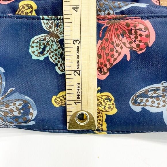 Franco Sarto handbag Navy butterfly print Water resistant Tote Bag Twist Clasp - Picture 10 of 12